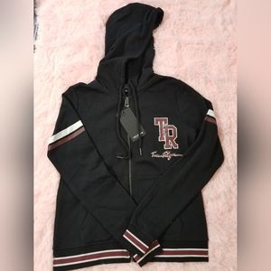 True Religion Black Logo Full Zip Hoodie